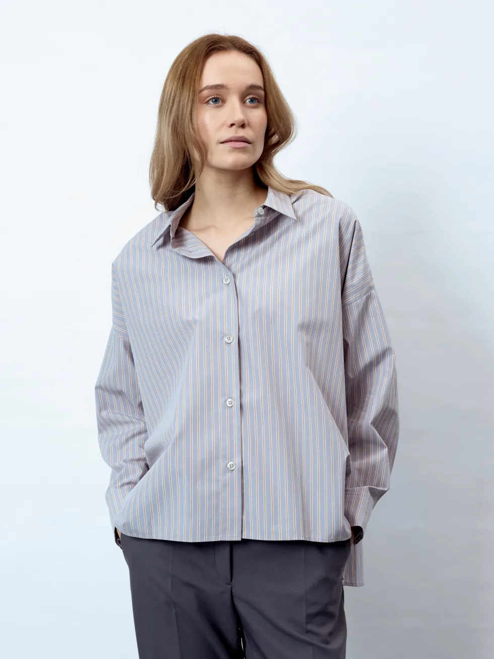 HEIKE - Langarm Damenbluse, gewebt